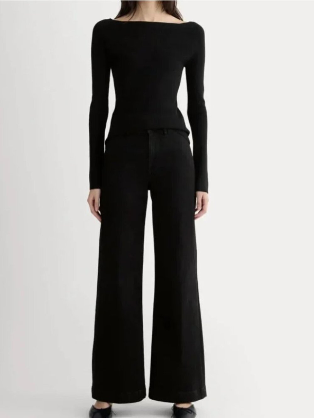 NEW Everlane Black Jeans High Key High Waist Rise Wide Leg Size 32